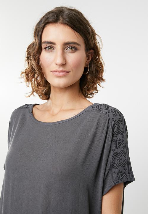 edit - Aztec print blouse - grey