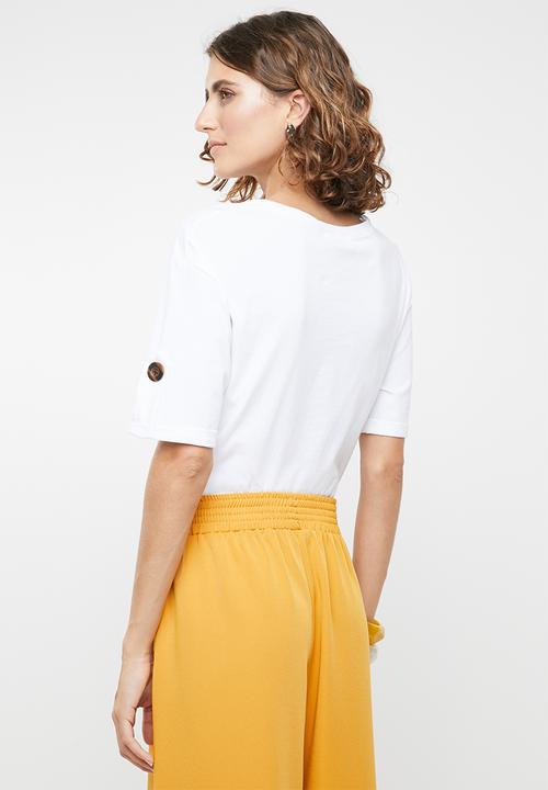 edit - Rolled sleeve tee - white
