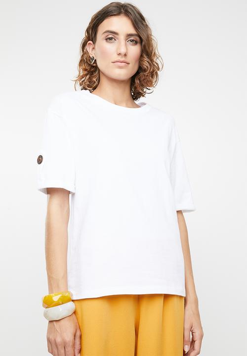 edit - Rolled sleeve tee - white