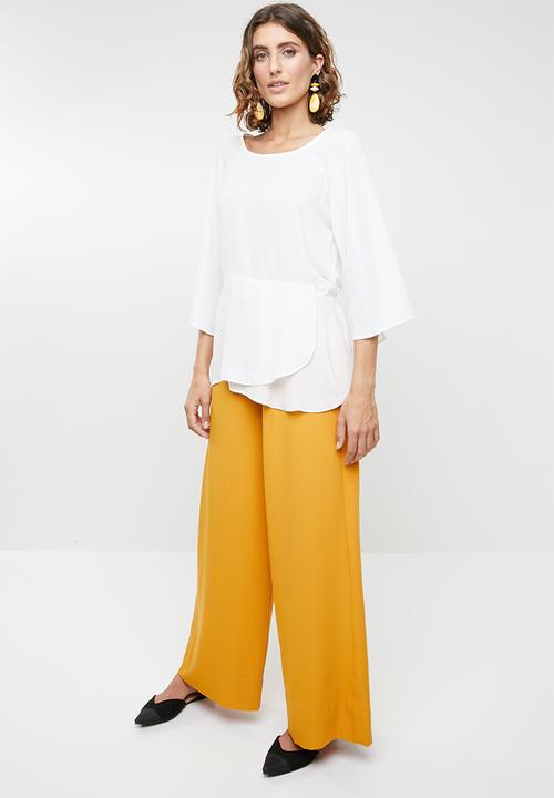 edit - Tie front kimono blouse - cream