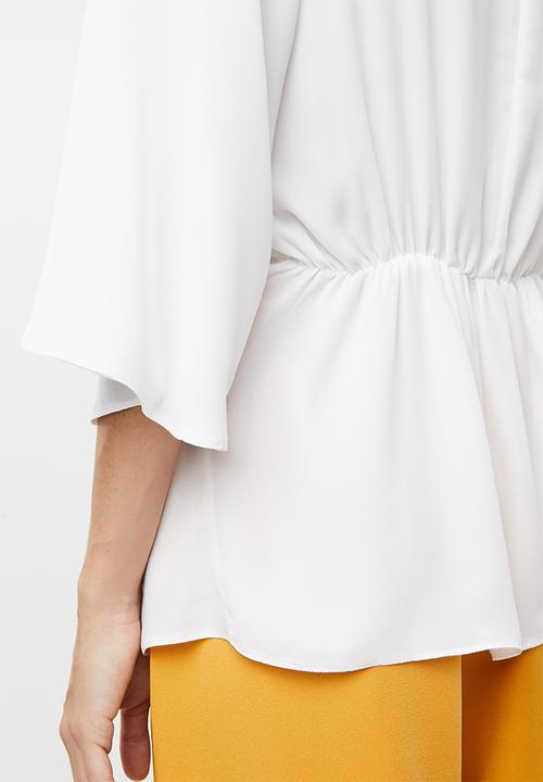 edit - Tie front kimono blouse - cream