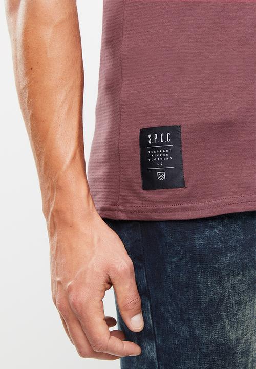 S.P.C.C - Shadow stripe logo tee - burgundy