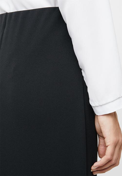 edit - Wrap detail pencil skirt - black