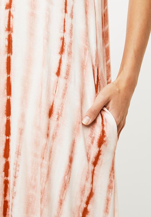 Me&B - Tie dye dress -  white & rust