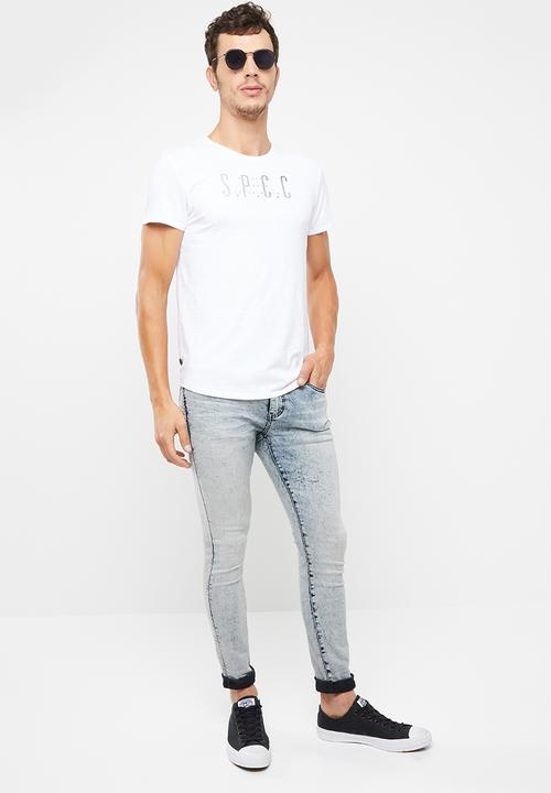S.P.C.C - Scoop hem logo short sleeve tee - white