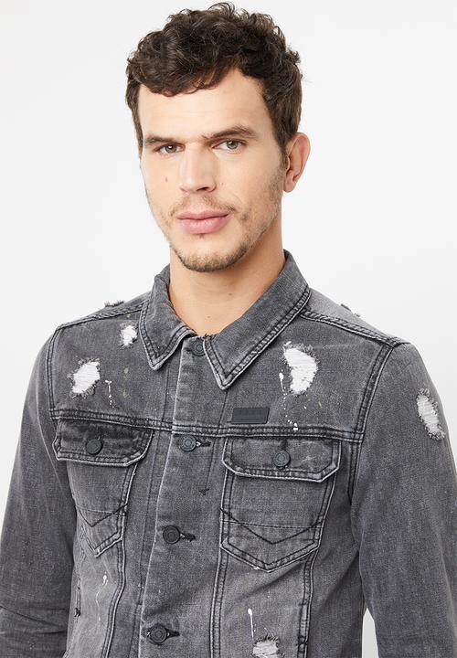 S.P.C.C - Back print denim jacket - grey