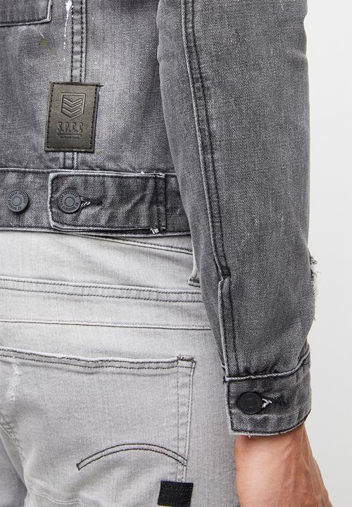 S.P.C.C - Back print denim jacket - grey