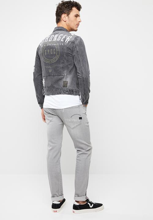 S.P.C.C - Back print denim jacket - grey