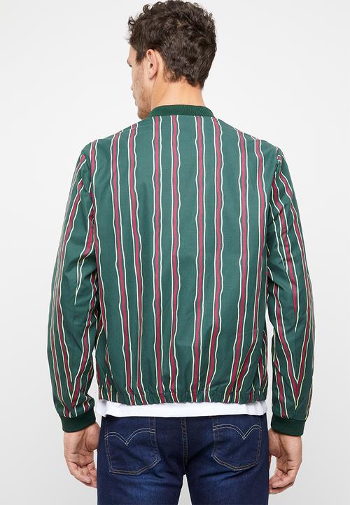 Jack & Jones - Sean stripe jacket - green & red