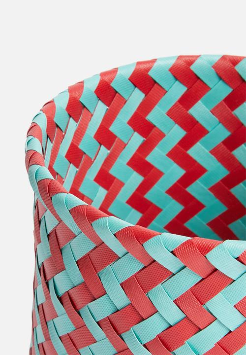 Sixth Floor - Plastic basket small - pink & blue