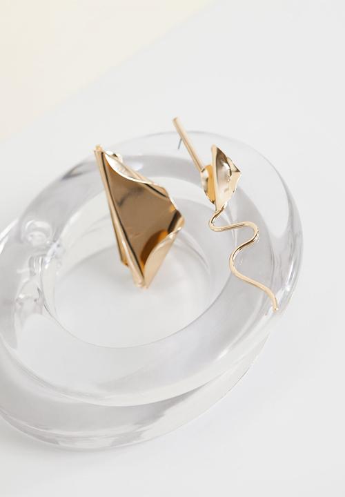 MANGO - Asymmetric earrings - gold