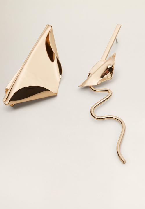 MANGO - Asymmetric earrings - gold
