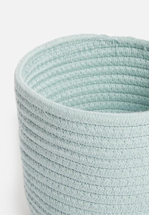 Sixth Floor - Cotton rope storage basket set of 2 - duck egg