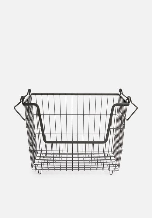 Storage Solutions - Stacking basket set of 3 - black/grey/white