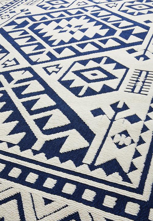 Sixth Floor - Corfu woven outdoor rug - navy