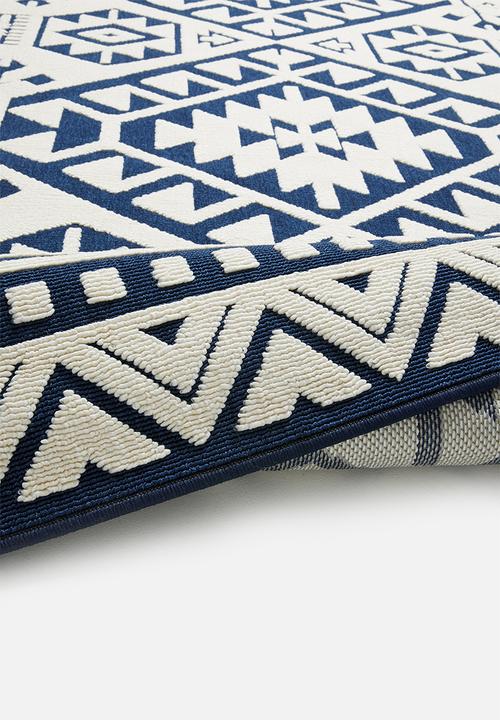 Sixth Floor - Corfu woven outdoor rug - navy