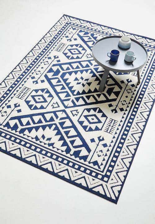 Sixth Floor - Corfu woven outdoor rug - navy