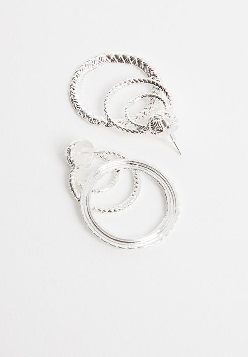 Superbalist - Multi hoop earrings - silver