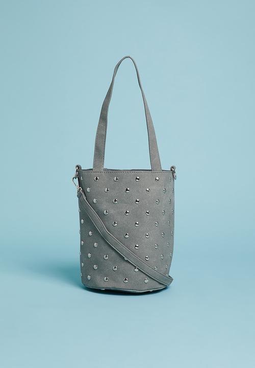 grey studded bag
