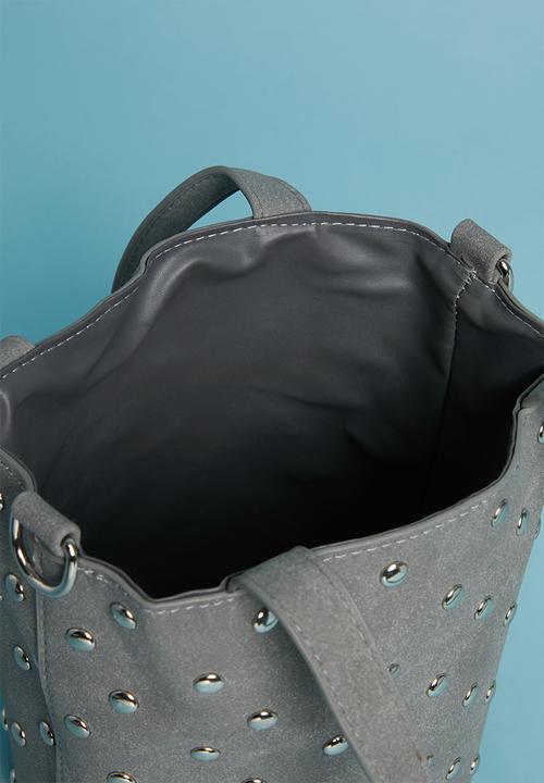 Superbalist - Round studded bucket bag - grey