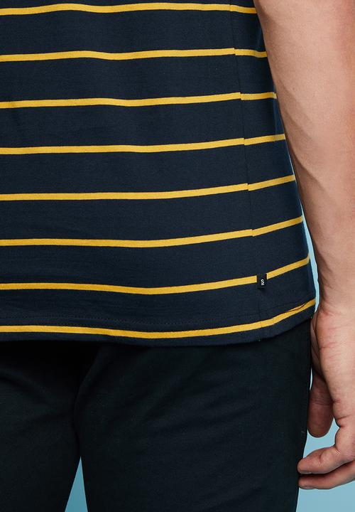 Superbalist - Nautical stripe crew neck tee - navy & yellow