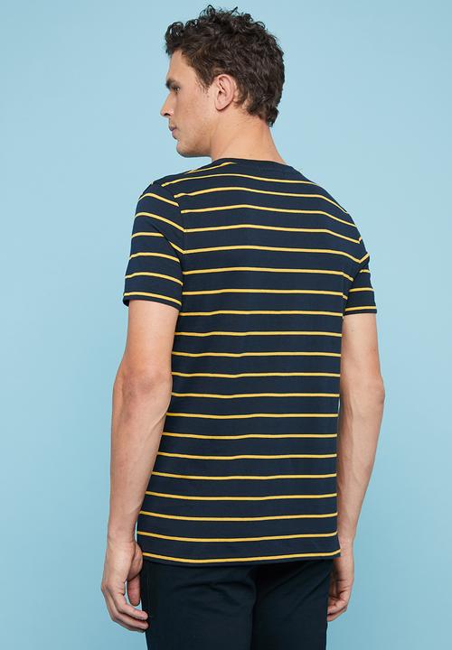 Superbalist - Nautical stripe crew neck tee - navy & yellow