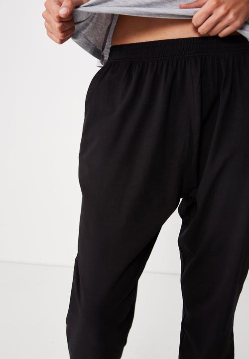 Cotton On - Jersey cuffed pant - black