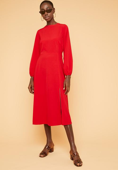 Superbalist - Lantern sleeve dress - red