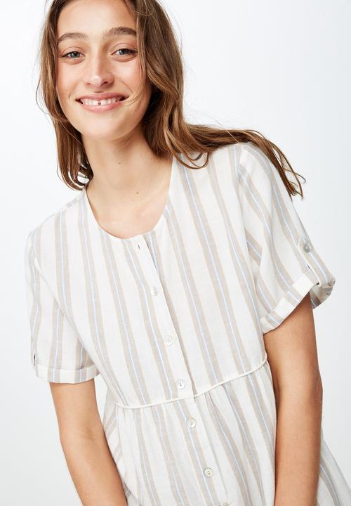 Cotton On - Woven Brielle short sleeve playsuit  - multi 