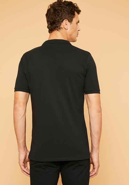 Superbalist - Pique slim fit golfer - black