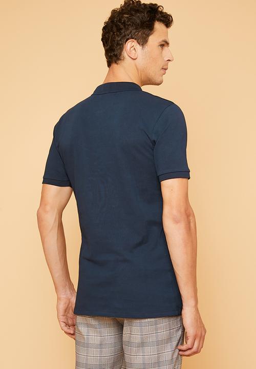 Superbalist - Pique slim fit golfer - navy
