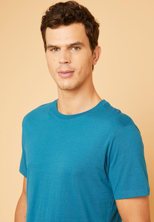 Superbalist - Longline curved hem short sleeve tee - blue