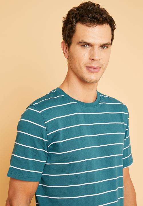 Superbalist - Feeder stripe crew neck tee - blue & pink 