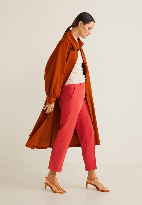 MANGO - Straight leg trousers - red 