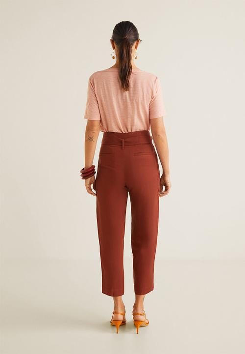 MANGO - Flecked V-neck tee - pink