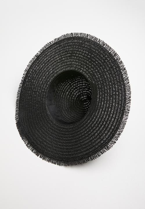 Superbalist - Fringe floppy sun hat - black