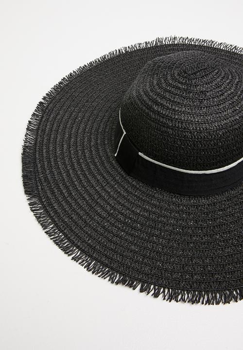 Superbalist - Fringe floppy sun hat - black