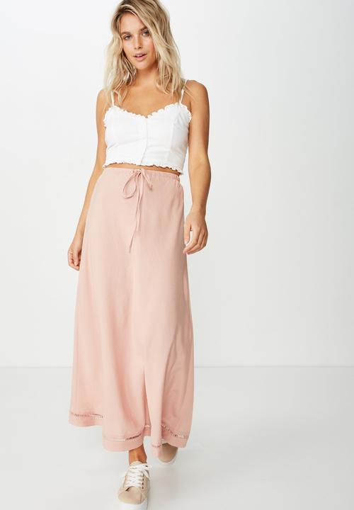 Cotton On - Woven Lola bias midi skirt  - pink