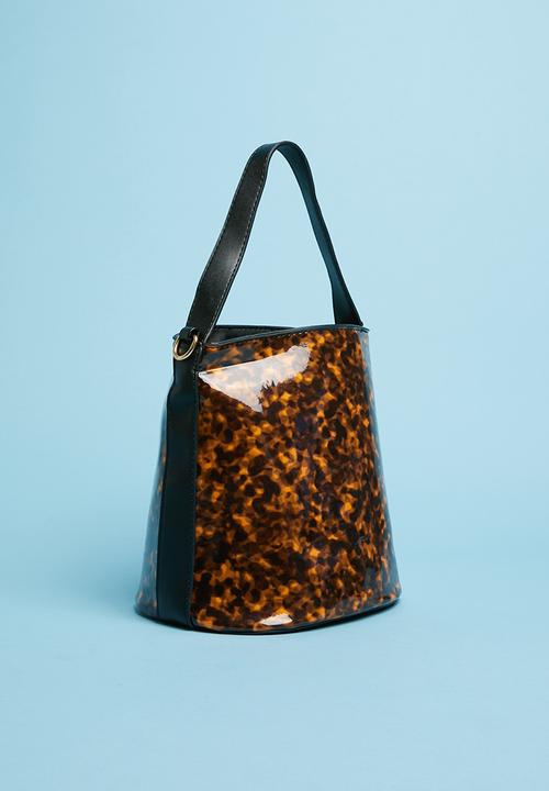 Superbalist - Patent perspex bag - brown & black