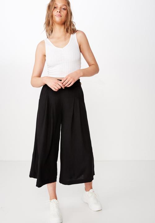 Cotton On - Luna button culotte - black