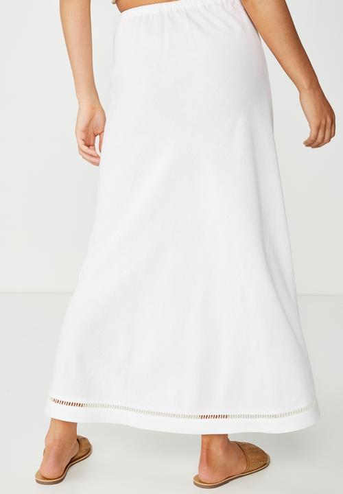 Cotton On - Woven lola bias midi skirt - white