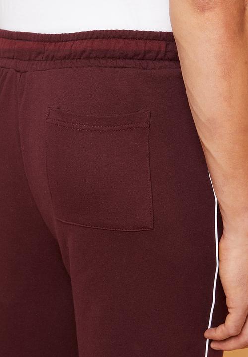 Superbalist - Tapered pintuck piping sweatpants - burgundy
