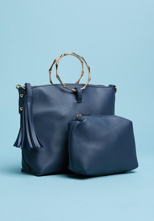 Superbalist - Ring handle bucket bag - blue