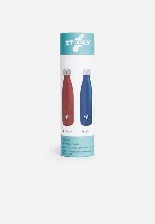 Steely - 500ml insulated bottle - coral