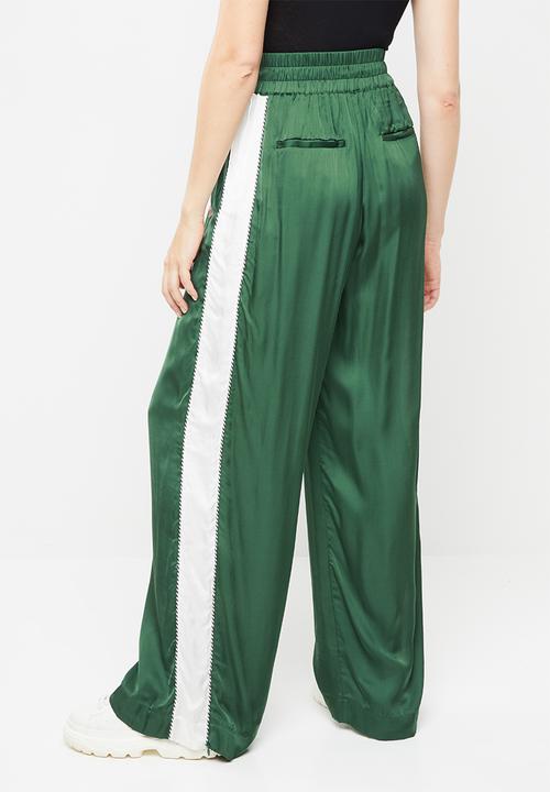 Diesel  - Rolen pantaloni wid leg pants - green & white