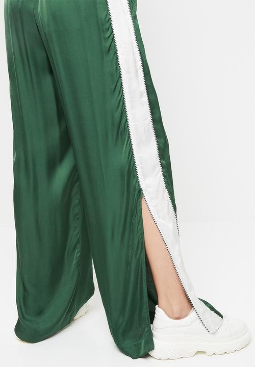 Diesel  - Rolen pantaloni wid leg pants - green & white