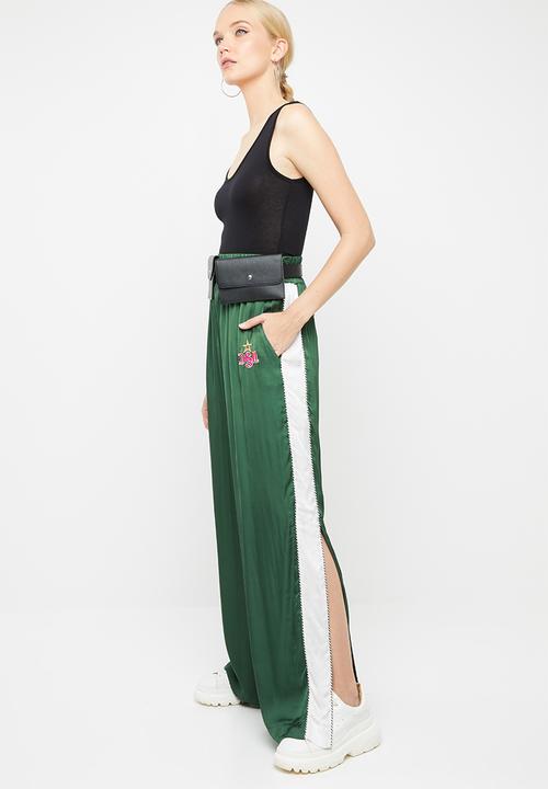 Diesel  - Rolen pantaloni wid leg pants - green & white