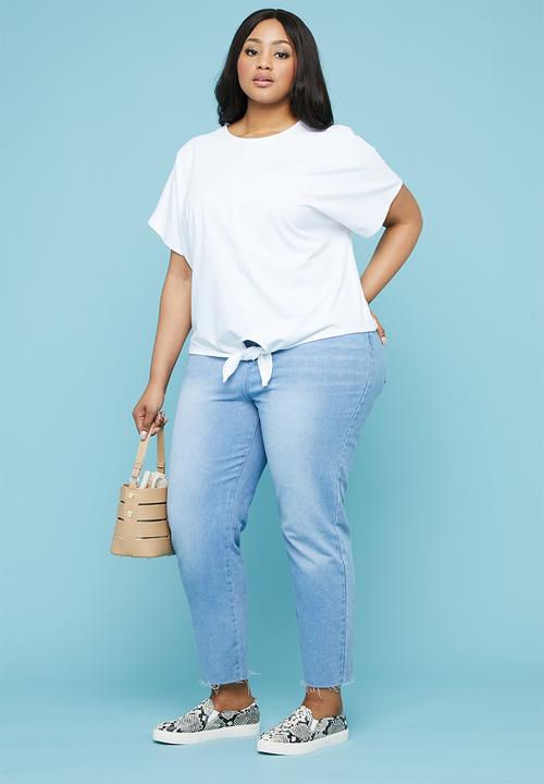 Superbalist - Tie front tee - white