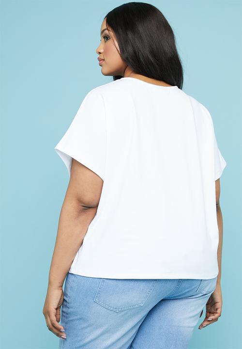 Superbalist - Tie front tee - white
