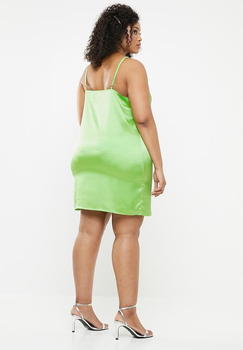 Missguided - Curve slip dress - green